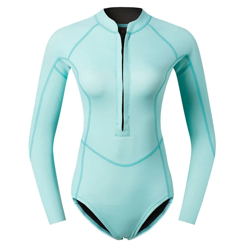 Woman Diver Diving Suit 2mm Neoprene Diving Equipment Pink Long Sleeve Bikini Swimsuit Women Korean Swimwear