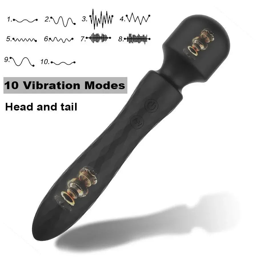 Powerful Dual Motor Vibrator for Woman AV Magic Wand G Spot Massage Clitoris Stimulation, 10 Vibration Modes Adult Sex Toys