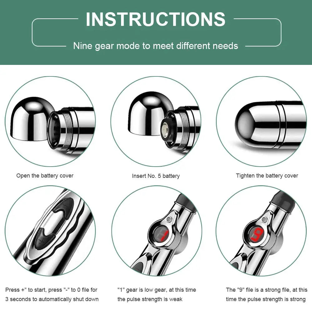 NEW Arrivals Acupuncture Electric Pen Meridian Energy Pulse Massage Pen, Multi-Function Massage Pen Tools for Massage Energy Therapy Pain Relief Health Care Supplies
