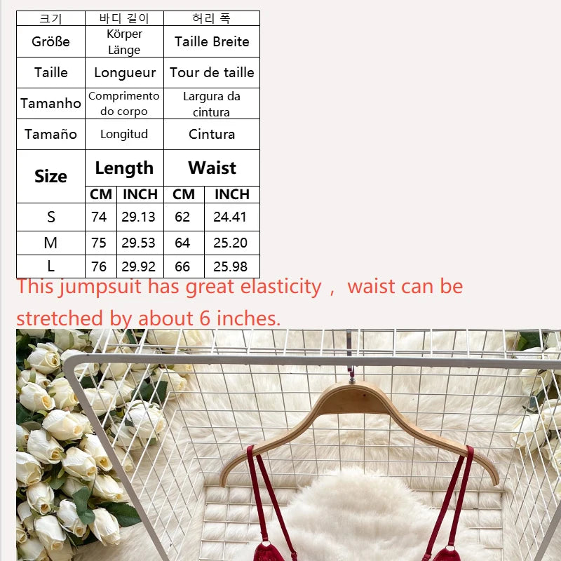 NEW Arrivals Black/Red Beaded Lace Strappy Rompers Jumpsuit Lingerie One Piece Combination Catsuits Skinny Sexy Bodysuits V-Neck Women Solid Clothes