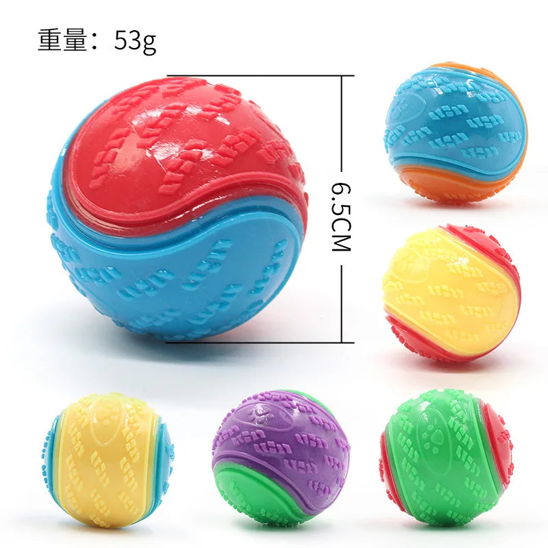 6PCS Set Squeaky Balls Toys Dogs Interactive Toys TPR Dog Chew Toy for Dog Pet Teeth Cleaning Bite Resistance Pet Supplies