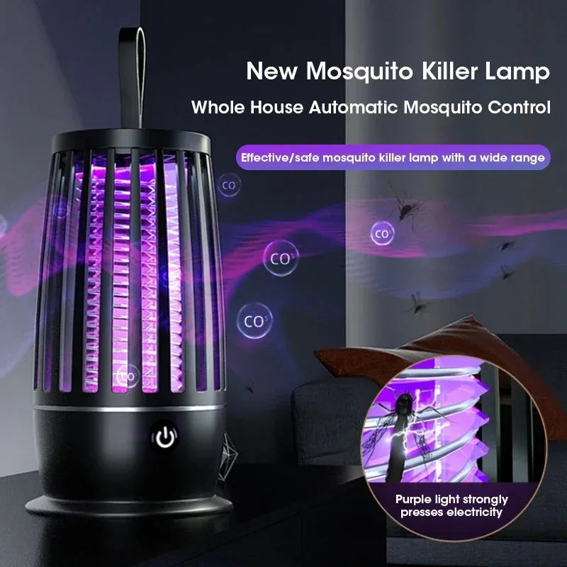 NEW Arrivals Portable Electronic Mosquito Killer Terminator Lamp Anti-Mosquito Lamp Mosquito Repellent Home Indoor Outdoor Camping Beach Balcony Garden Insects Flies Electronic Trap