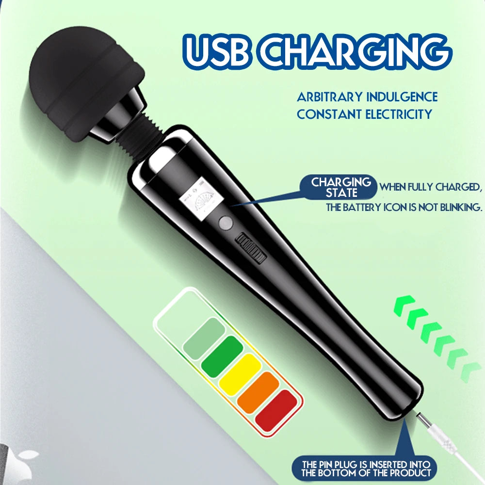 20 Modes AV Vibrator Wand Sex Toys for Women 20 Powerful Patterns G Spot Clitoris Stimulation Massager Personal Masturbator Products Erotic Goods Sex Toys Supplies