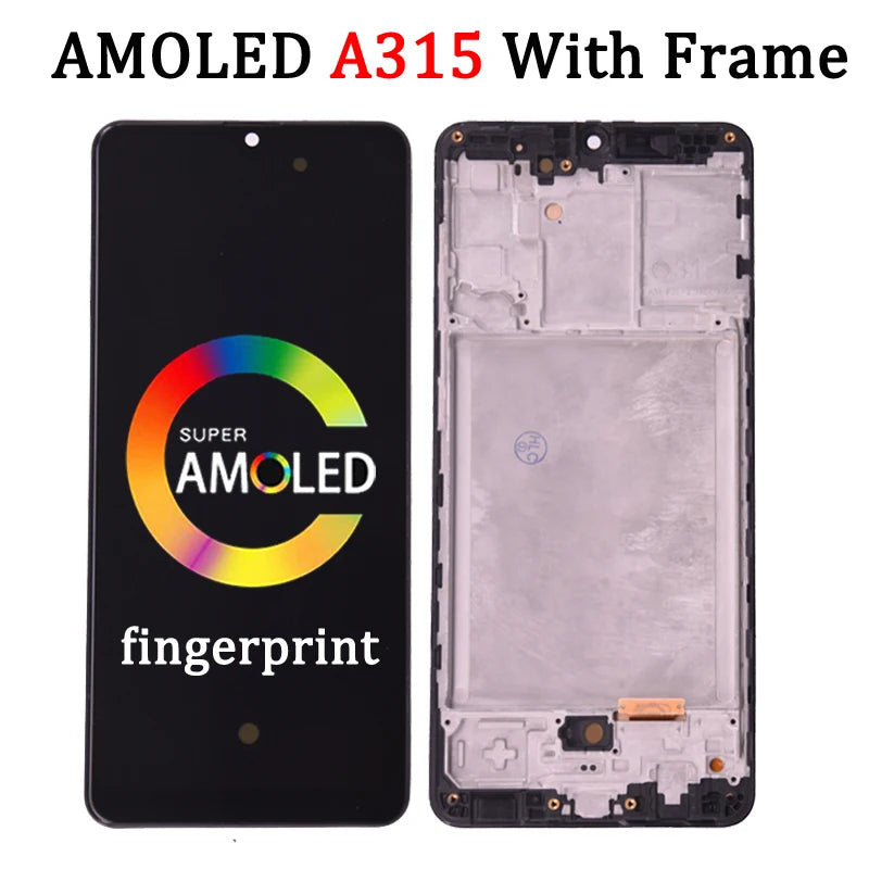 Super AMOLED For Samsung A31 A315 A315F A315F/DS A315G/DS A315G LCD Display Touch Screen Digitizer Replacement Assembly