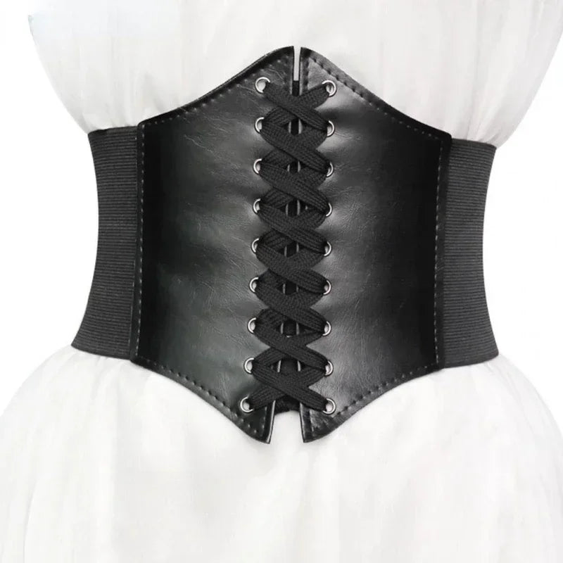 NEW Arrivals Women Girls Black Body Shapewear Women Gothic Punk Clothing Under Bust Waist Clincher Trainer PU Leather Elastic Sexy Bridal Corsets and Bustiers Female Slim Body Supplies Ladies High Quality Fashion Underwear Pr