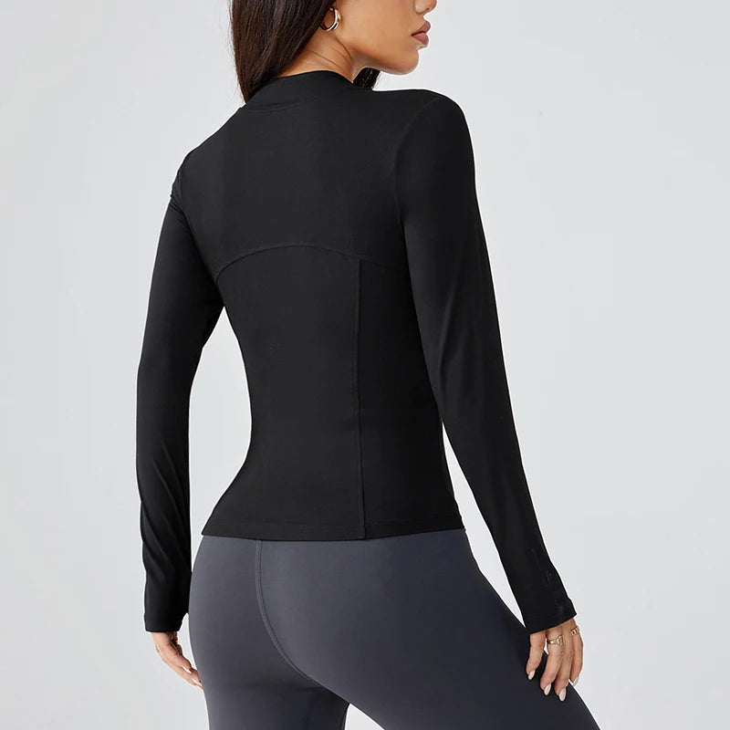 S-XL Sports jacket for Women Summer Slimming and Shaping Running Fitness Top New Style Quick-Drying Pilates Yoga Long-Sleeved Female Sports Apparel Accessories