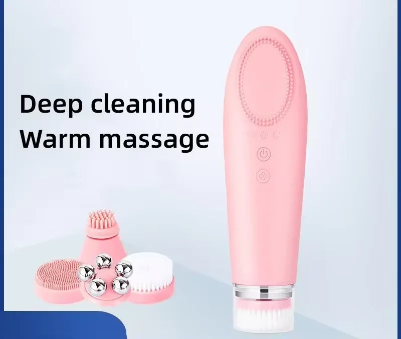 New Arrival Skin Care Device Waterproof Soft Silicone Face Washing Brush Facial Massager Electric Cleansing Brush Women Men Skin Care Supplies