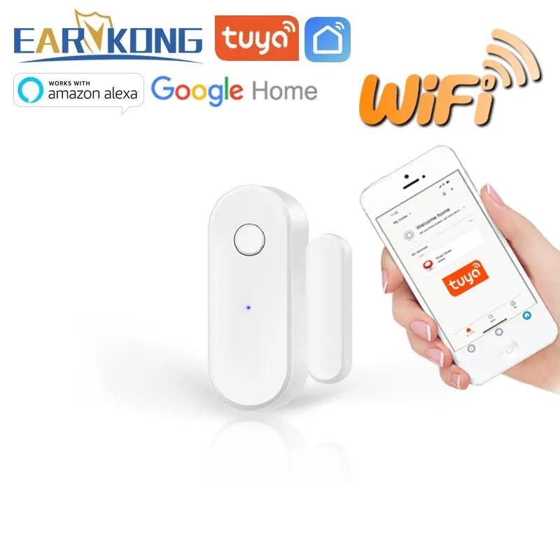 Tuya Smart WiFi Door Sensor Door Open / Closed Detectors Wifi Home Alarm Compatible With Alexa Google Home Tuya APP