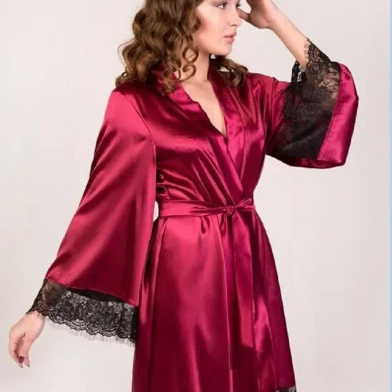 NEW S-2XL Sexy Luxury Silk Robe for Women Large Size Fun Underwear Sleep Dress Trendy Nightgown Comfortable Soft Material Home Wear Robes