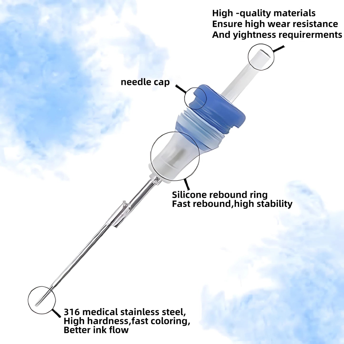 50PCS Mixed Professional RL RS RM M1 Tattoo Cartridge Needles with Membrane Safety Cartridges Disposable Tattoo Needle