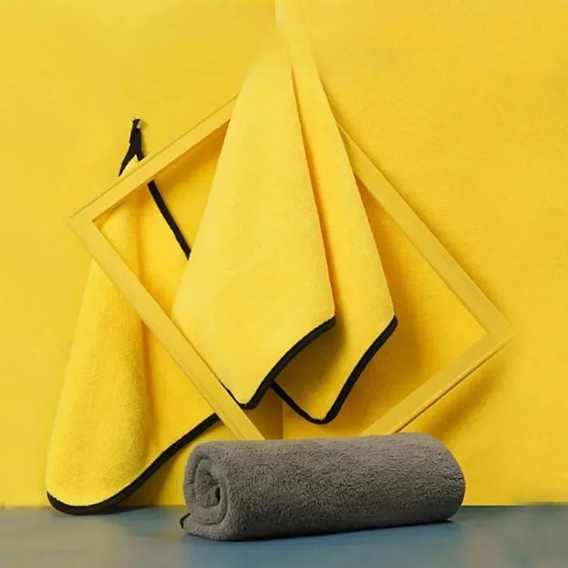 NEW Arrivals 10PCS Yellow Set Quick-Drying Dog Cat Towels Soft Fiber Towels Absorbent Bath Towel Pet Bathrobe Convenient Cleaning Towel Dog Accessories Pets Supplies