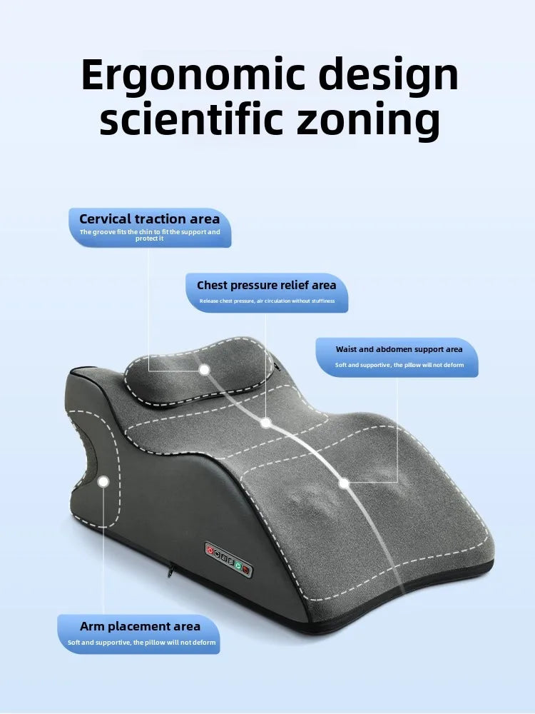 NEW Arrivals South Korean Electronic Kneading UK Plug High Frequency Vibration Relaxation Massager Lie On Bed Sleeping Pillow Multifunctional Prone Position Massage Cushion Body Care Supplies