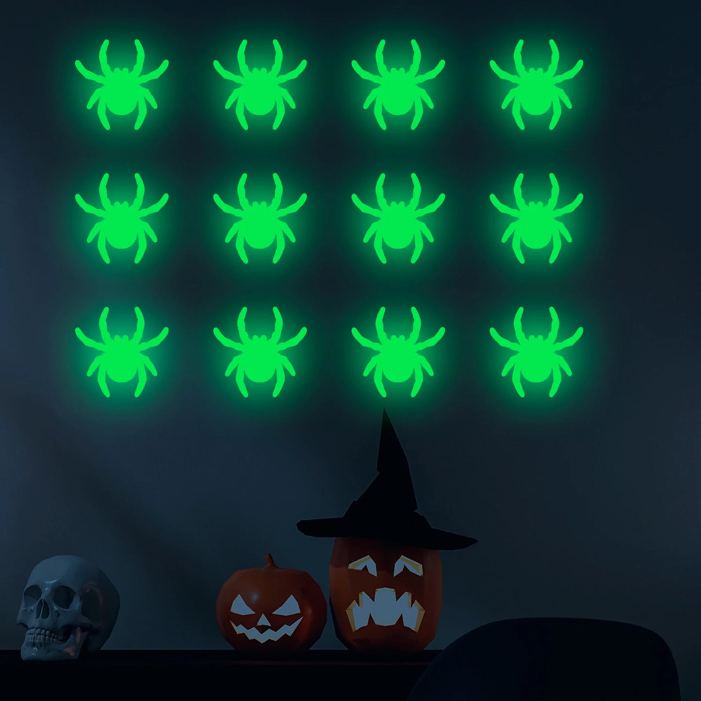 Halloween Eyes Bat Set Luminous Wall Decals Glowing in The Dark Eyes Window Sticker for Halloween Decoration for Home Party Supplies