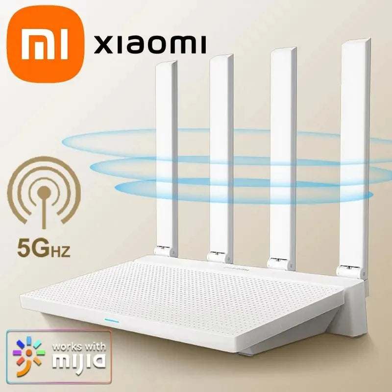 NEW Arrivals Original Xiaomi 5G AX3000T Router 2.4GHz 5GHz 1.3GHz CPU 2X2 160MHz WAN LAN LED NFC Connection for Home Office Games Mi