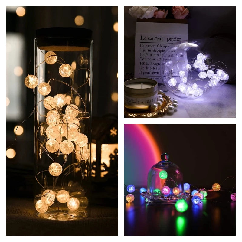 LED Lights Garland Fairy Lights String AG13 Battery-operated Garland Christmas Decoration Wedding Xmas Tree New Year's Decor