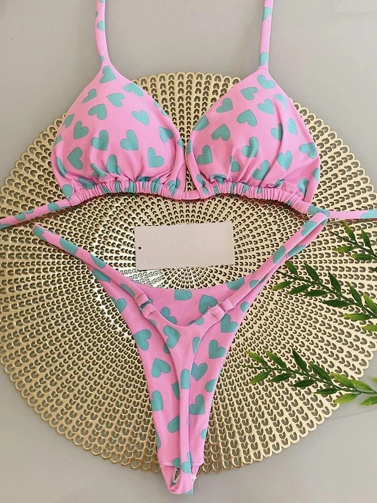 Swimwear Women Leopard Print Brazilian Bikini Set Sexy Thong Swimsuit Two Pieces Bathing Suit Women Beach Wear RUOTONGSEPT