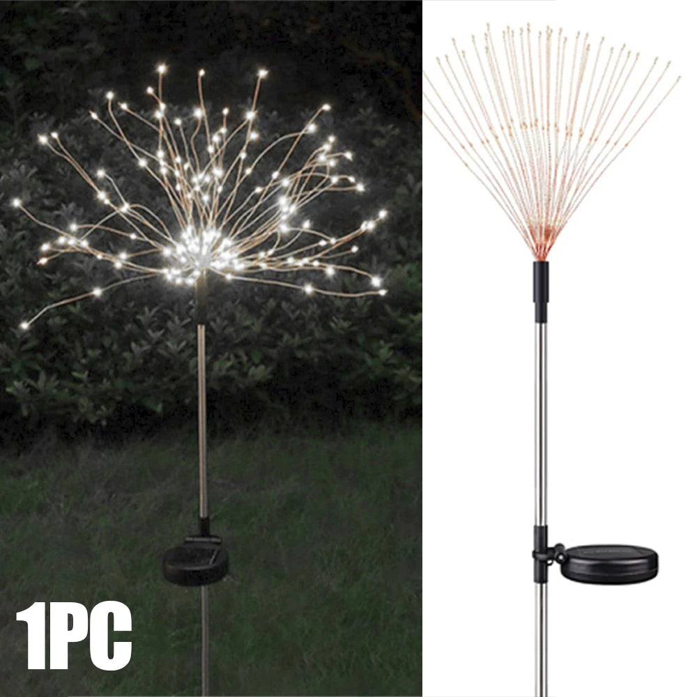 NEW 8PCS Set 200 LED Solar Firework Light Waterproof Outdoor 8 Lighting Modes Fairy String Light Christmas Lawn Lamp Garden Decoration