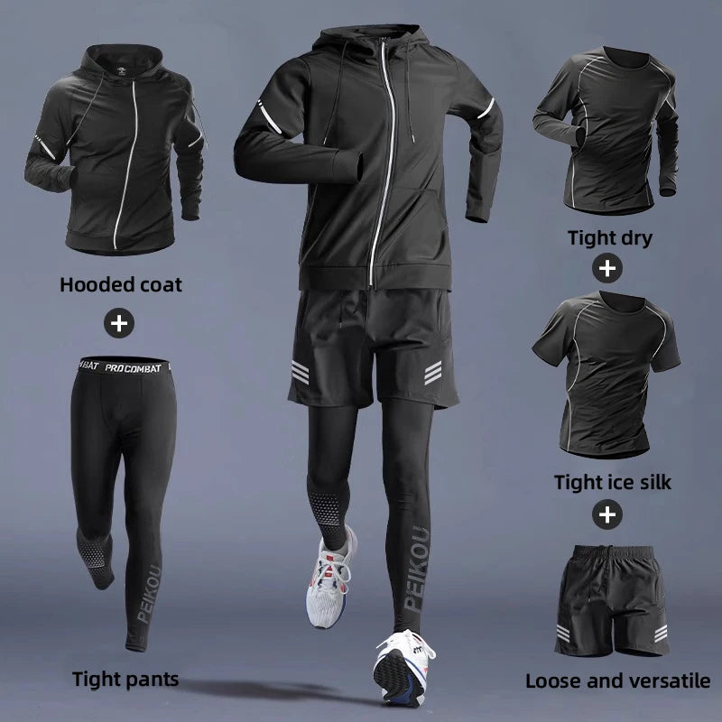 NEW Arrivals S-3XL Plus Size Professional Sports Suit for Men, Fitness Clothes, Autumn and Winter, Running Speed Drying Equipment, Winter Equipment, Morning Running Sports Clothing Supplies
