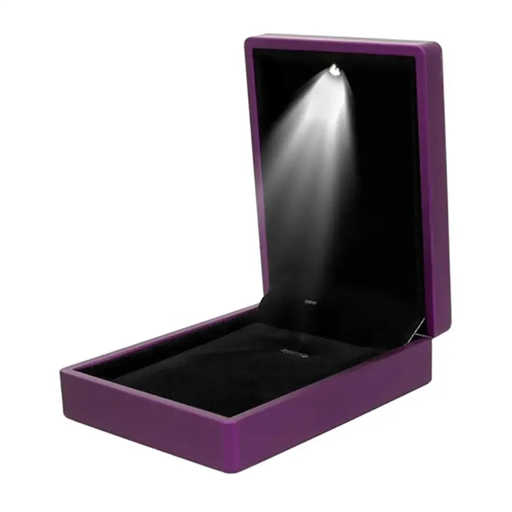 NEW LED Light Jewelry Box Luxury Ring Box for Proposal Engagement Wedding Rubber Paint Square Jewelry Gift Organizer Accessories Jewelry Supplies