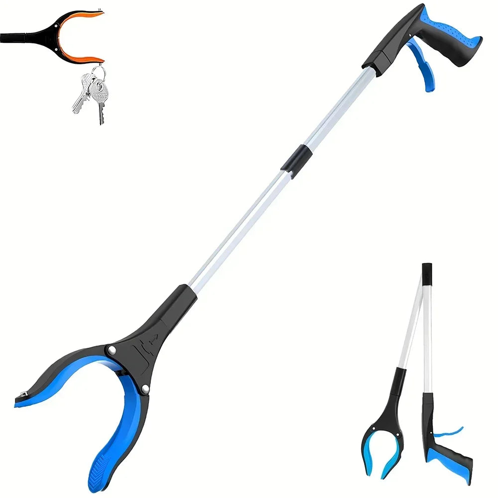 NEW 2PCS Set 3 Colors 34 Inch Extra Long Grabber Reacher with 360°Rotating Jaw & Magnet Foldable Pickup Mobility Aid Reaching Assist Tool Home Cleaning Supplies