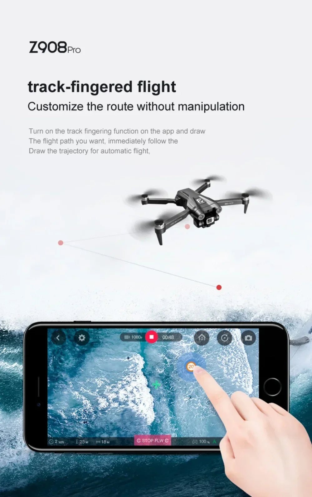 NEW Arrivals 3000M 2 Cameras + Battery Set Xiaomi Mijia Z908 Pro /MAX 8K Professional Camera Drone ESC Professional 4K Drone Optical Flow Localization 3sided Obstacle Avoidance Quadcopter Drone