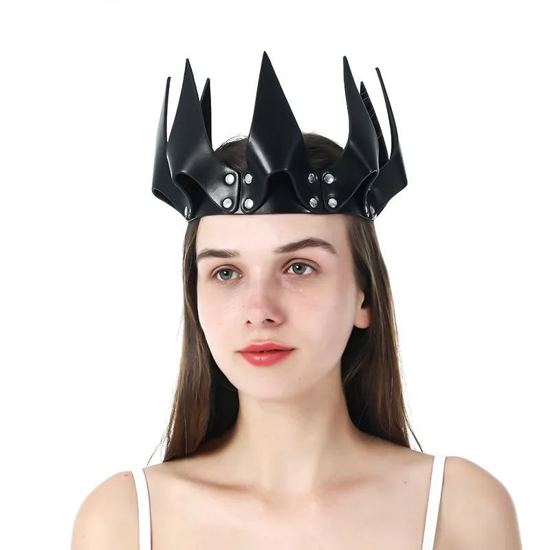 BDSM Erotic Sexy Mask Cosplay Leather Sex Mask Leather Harness Halloween Party Masquerade Ball Fancy Crown Masks Punk Sex Toy