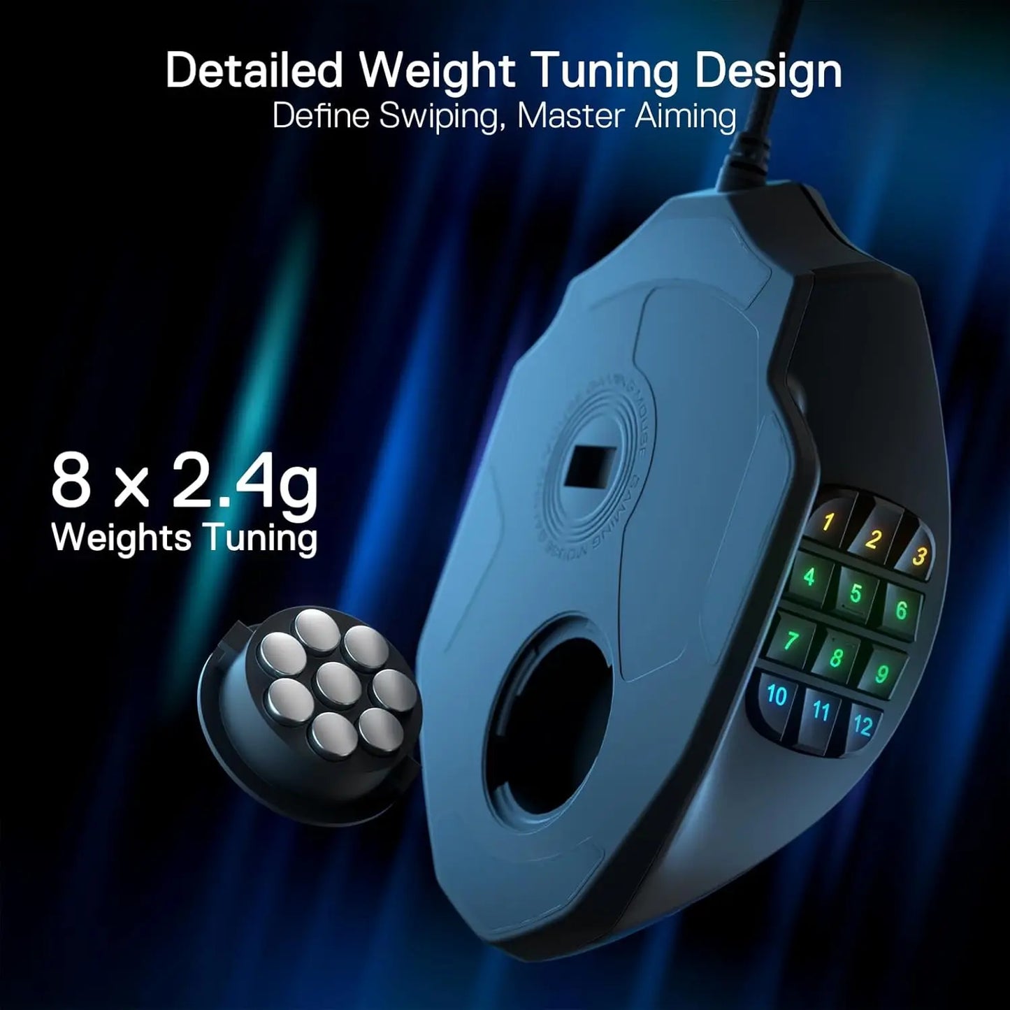 NEW HOT SALE M908 RGB Backlight Wireless LED Luminous USB Wired Gaming Mouse 18 Programmable Mouse Buttons 12400 DPI PC Video Games Mice Computer Laptops Accessories Devices Supplies Electronics Products Tools