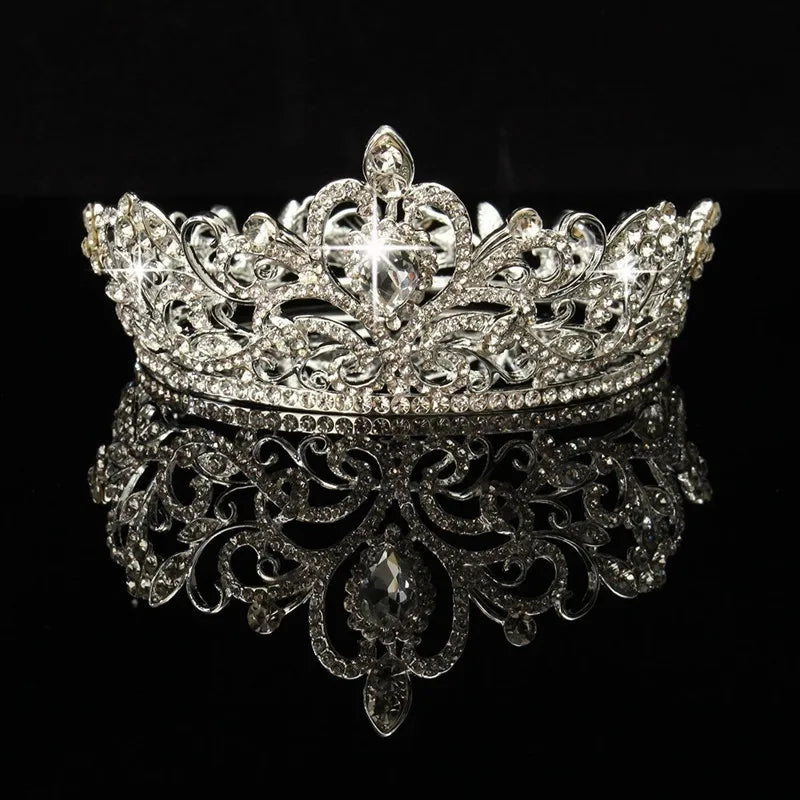 Low-Price Sales are Limited Luxury Wedding Crown Gold Silver Color Rhinestone Crystal Diadem Queen Crown Princess Tiaras Bridal Hair Jewelry Party Hair Accessories Girls Ladies Luxury Jewelry Fashion Accessories Supplies