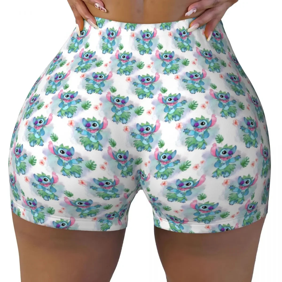 NEW Arrivals S-2XL Women's Stitch Anime Workout Yoga Shorts I Tried Gym Athletic Volleyball Biker Shorts Girls Sports Apparel Accessories