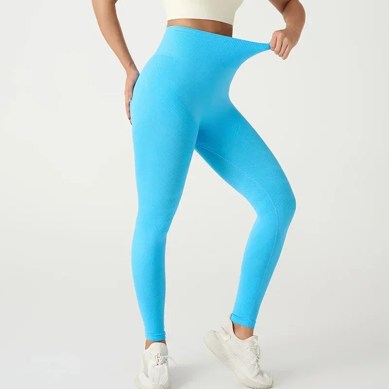 NEW Arrivals 5 Colors Sports Pants With Sexy Lines Lifting Buttocks Sports Tight Pants Women's High Waisted Elastic Fitness Pants Running Yoga Pants