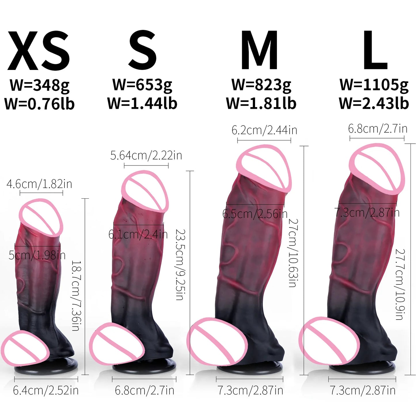 XS 18.7CM--L 27.7CM Large Dildo Realistic Penis Strap On Dildos Silicone Anal Plug Vagina Massage Sex Toys Products For Women Men Masturbator Big Dick 18+ Adults Sex Shop Supplies