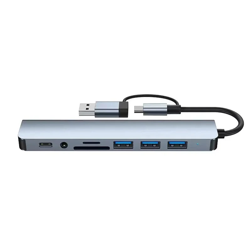 NEW Arrivals 8 In 2 USB HUB With Splitter Card Reader, USB C Port, USB 3.0 / 2.0, SD/TF Splitter Card Reader, Docking Station