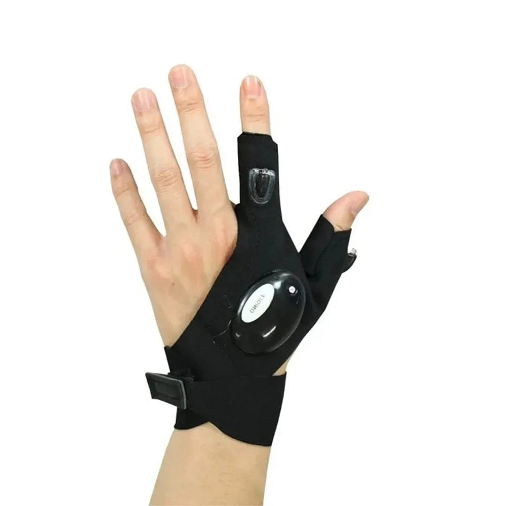 NEW Arrivals Outdoor Hiking Running Cycling LED Lights Fingerless Gloves INS Internet Celebrity Bar Dancing Girl Hip-hop Super Cool Functional Portable Half Finger Luminous Sleeve Gloves Trendy