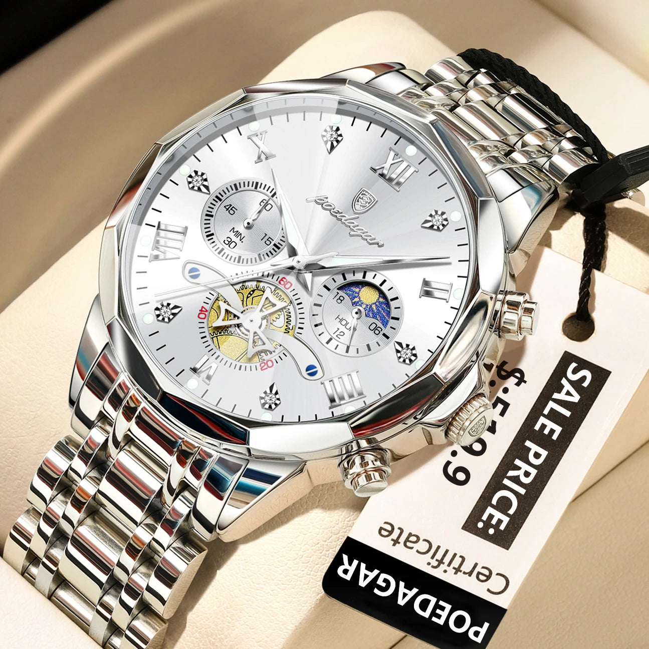 Low Price Sales are Limited Luxury Men Watch Top Original Waterproof Luminous Chronograph 13 Colors Man Wristwatch Stainless Steel Quartz Men's Watches Luxury Gift for Boyfriend Husband