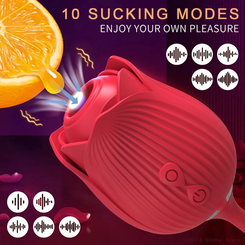 NEW Arrivals Sucking Vibrator for Women Masturbation Vagina Patting Clit Stimulator G Spot Rose-Dildo Vibrating Female Masturbator Massage Adult Sex Toys Supplies