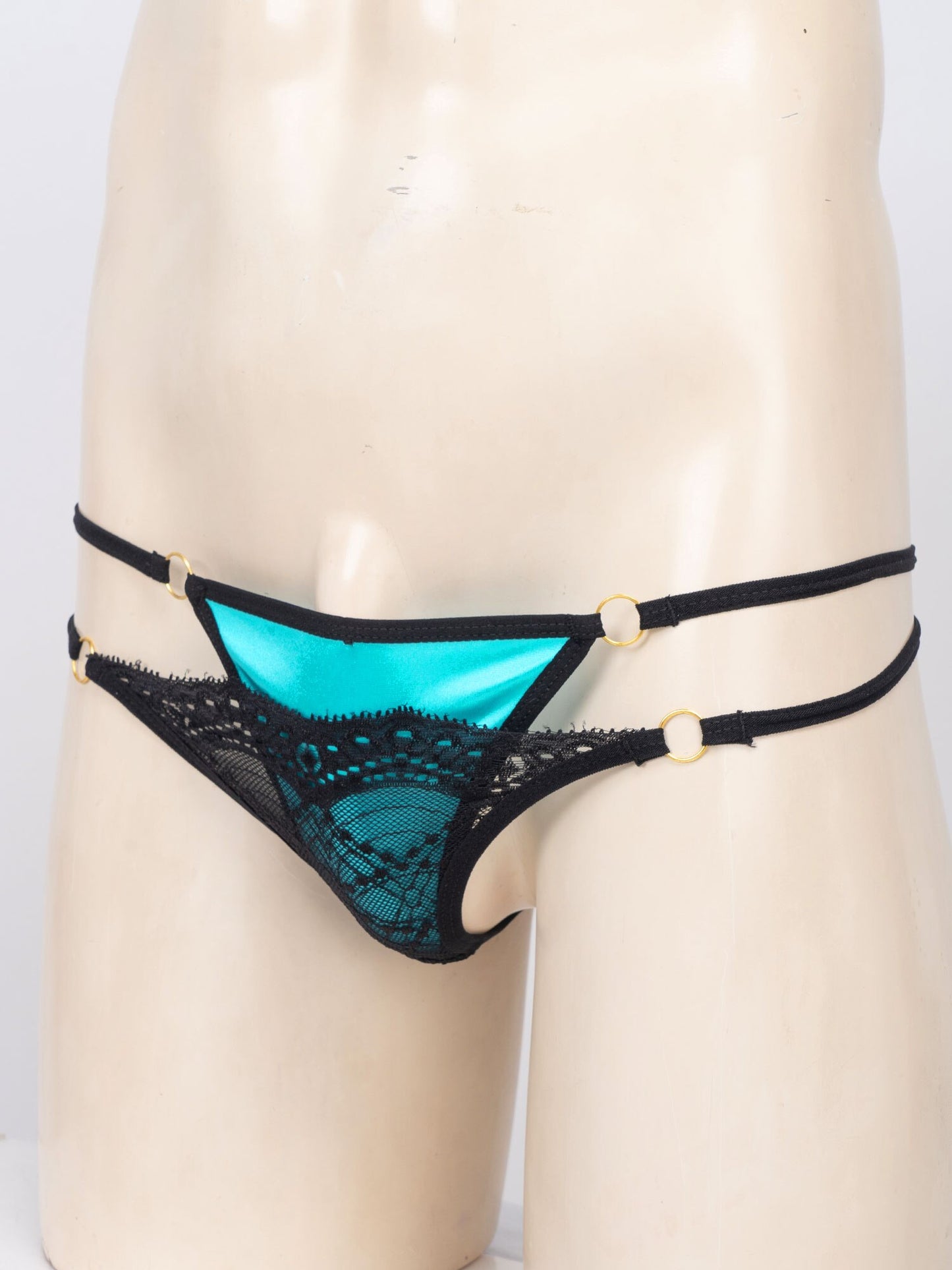 Lingerie Sissy Briefs Man Lingerie Solid Color Satin Panties See Through Sheer Lace Underwear Low Waist T-back G-string Thongs