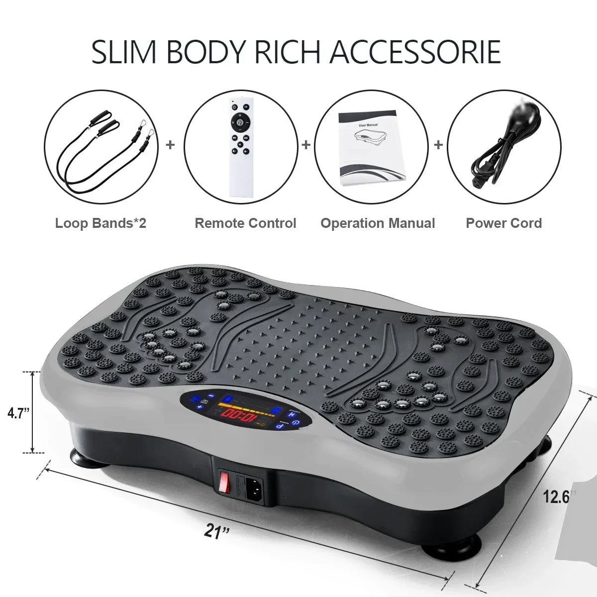 NEW Arrivals 4 Colors Bluetooth Vibration Plate Exercise Machine with Remote Control, Whole Body Yoga Workout Vibration Platform, Lymphatic Drainage Home Training Machine