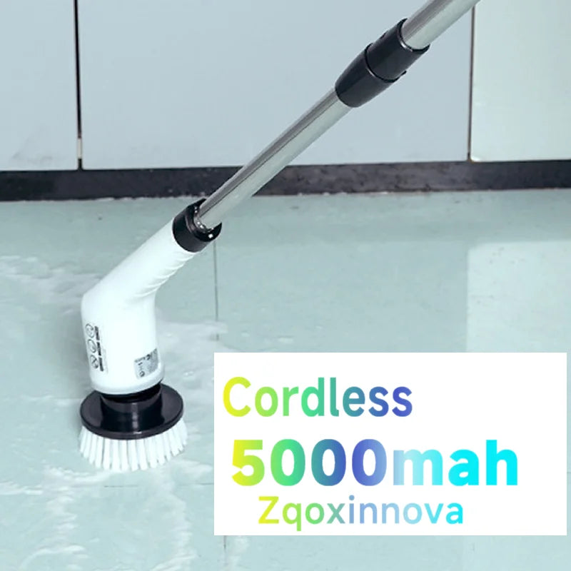 NEW Arrivals 7 in 1 Set Household Cordless Multipurpose Spin Scrubber Kitchen Gadgets Hair Brushes Bathroom Broom Toilet Kitchen Mops Electric Cleaning Brush Home Appliances