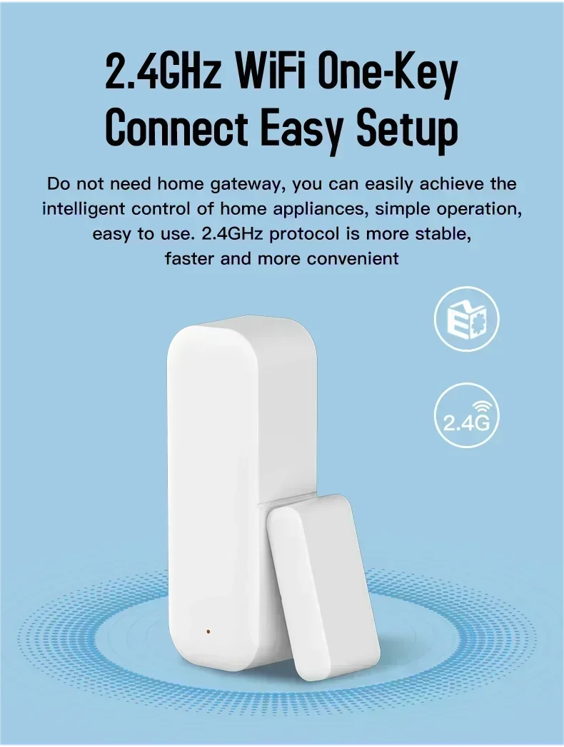 NEW TUYA App Alexa Wi-Fi Door Sensor Window Sensor Smart Home Wireless Door Detector Smart Life APP Remote Control for Alexa Google Home Office Security Supplies