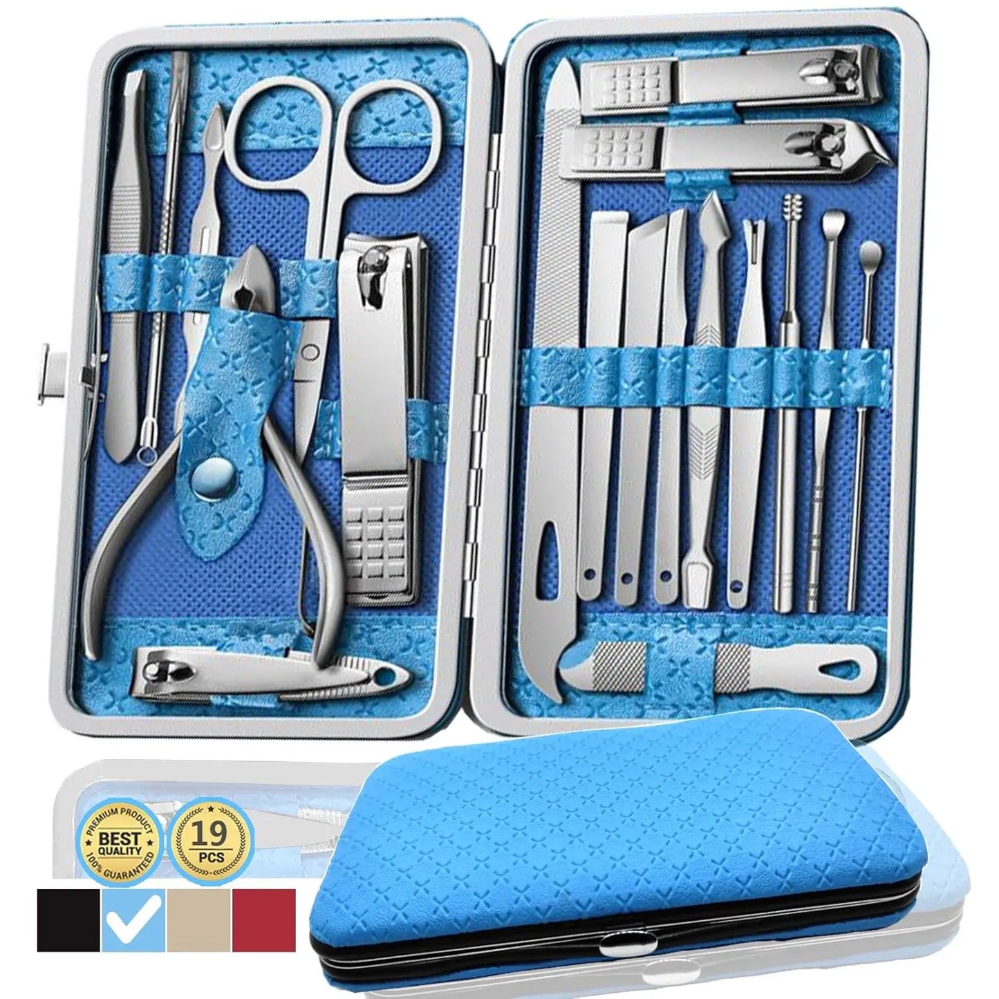 NEW Arrivals 19 in 1 Set Professional Nail Clippers Pedicure Kit, Manicure Tool Kit, Stainless Steel Facial Grooming Set Kit, Gift Idea for Women