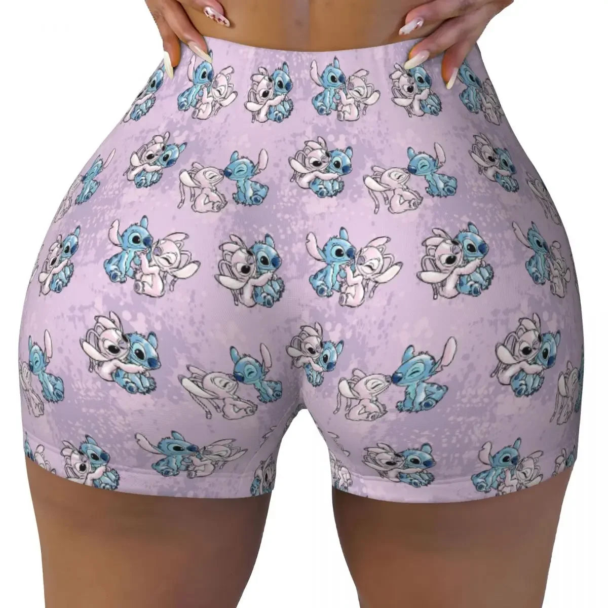 NEW Arrivals S-2XL Women's Stitch Anime Workout Yoga Shorts I Tried Gym Athletic Volleyball Biker Shorts Girls Sports Apparel Accessories