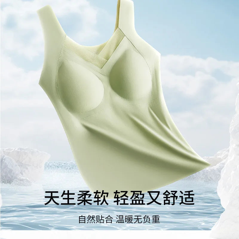 NEW Arrivals 4 Colors M-5XL For 35-105kg Plus-Size Women Camisole Top With Chest Pad Bottoming Vest Seamless Breathable Safety High Elastic Underwear