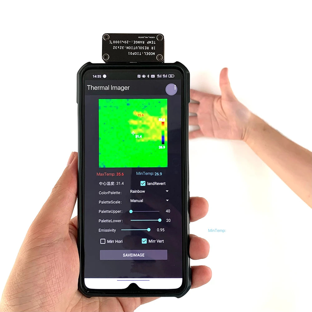 NEW Android Mobile Phone Thermal imager 32*32 Resolution Type-C interface Temperature Measurement Tool Thermal imager Electronics Supplies Camera Accessories