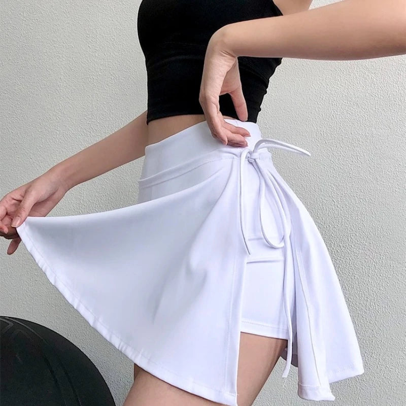 Women 2 In 1 Running Sports Skirts Shorts High Waist Volleyball Golf Skirt Tennis Sports Yoga Skirt Gym Yoga Skirt Shorts
