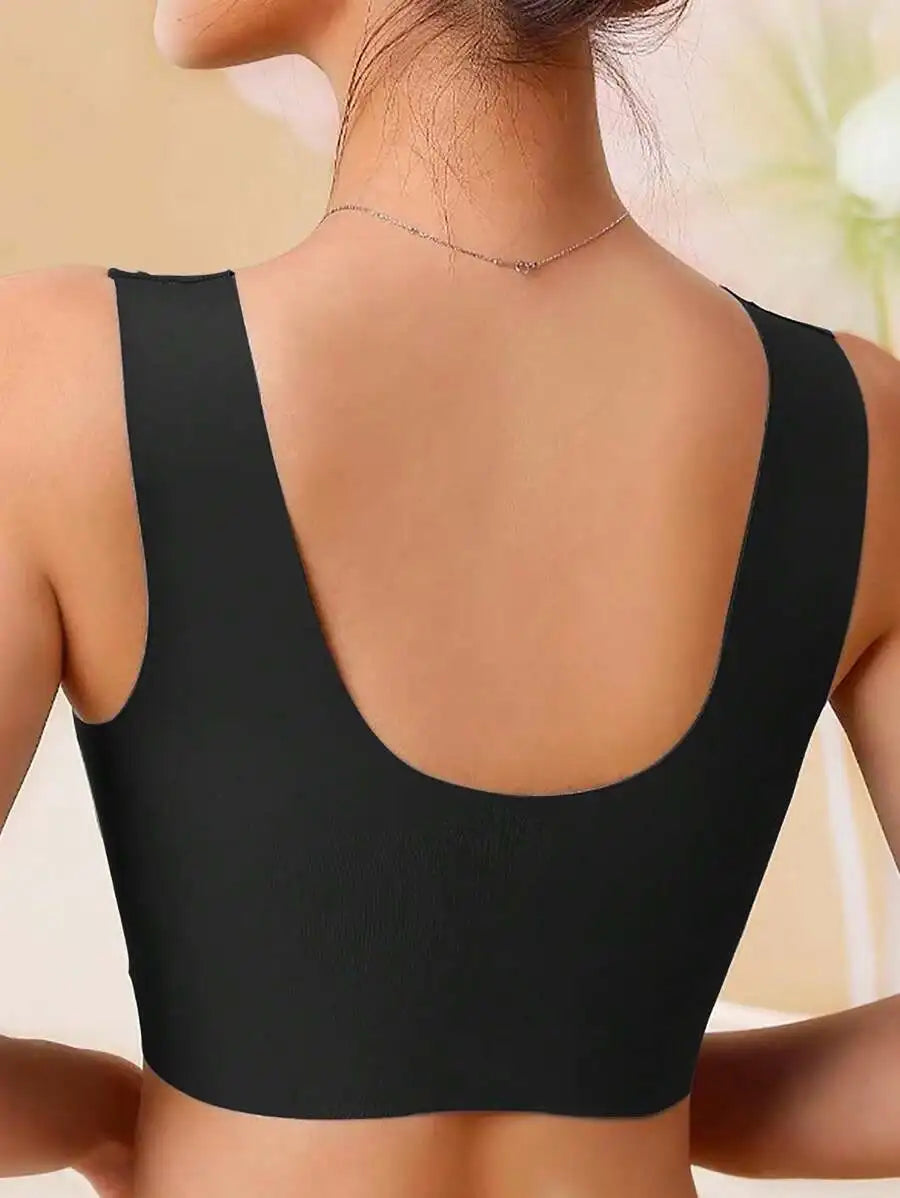 NEW Arrivals 3PCS Set L-(45-50KG) 5XL(100KG) Women Lace Bra Bralette Push Up Perspective Ice Silk Deep V Bra Sexy Lingerie Tops Plus Size Cup Mom's Underwear Chubby Ladies Underwear