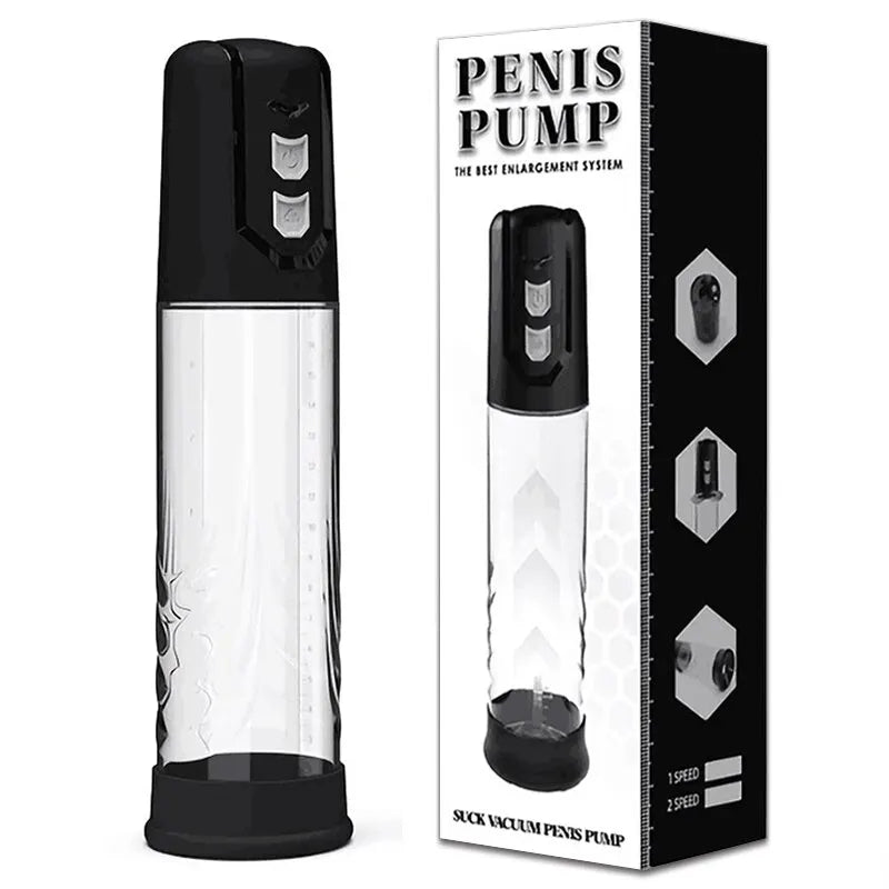 Adult Electric Penis Pump Sex Toys for Men Male Masturbator Penis Extender Penile Vacuum Pump Penis Enlargement Enhancer Massager Ring