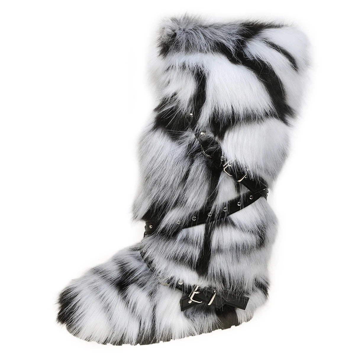 NEW Arrivals 7 Colors Winter Snow Boots Women Fox Fur Snow Boots Warm Platform Long Boots Cute Plush Over Knee High Boots Y2K Girls Outdoor Furry Shoes