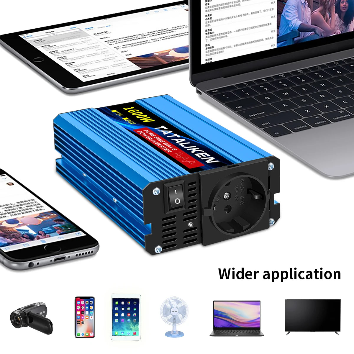 Pure Sine Wave Inverter 1000W-4000W DC 12V/24V to AC 220V 50hz Power Inverter Charger Adapter Universal Socket