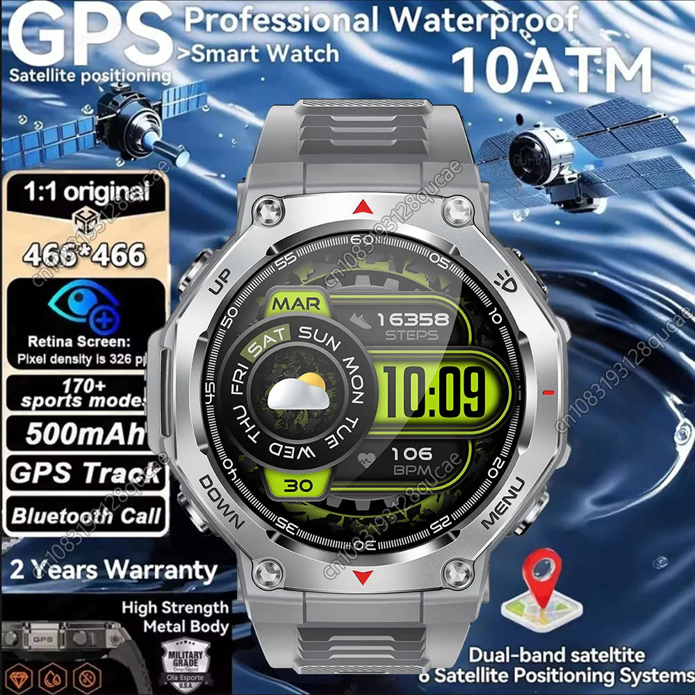 NEW Arrivals GPS Smart Watch 15 Languages 5 ATM Waterproof Built-In Dual-Band GNSS GPS Military Swimming Sport Smartwatch Men New For T-Rex 3 Ultra Kt85 Watch Sports Supplies