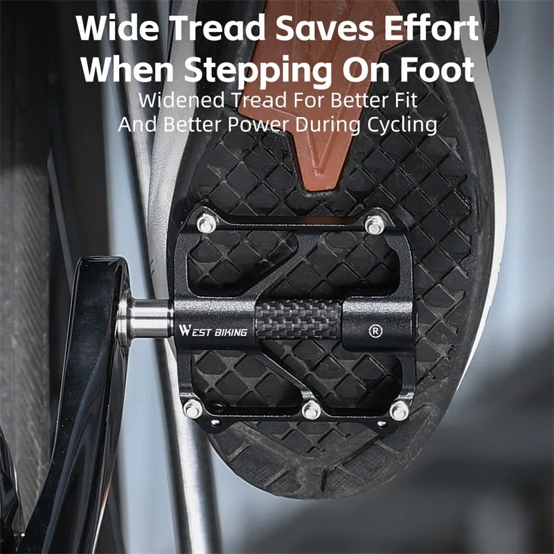 NEW Arrivals 3 Colors MTB Titanium Shaft Pedal Ultralight Mountain Bicycle Carbon Fiber Pedal 3 Bearings Road Bike Professional Pedal Anti-Slip Racing Cycling Pedals.